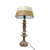 Lampa rzeźbiona z drewna mango z abażurem